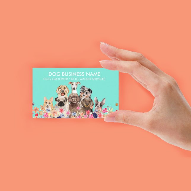 Dog Groomer Pet Boutique Neon Green Business Card (Dog Groomer Pet Boutique Neon Green Business Card)