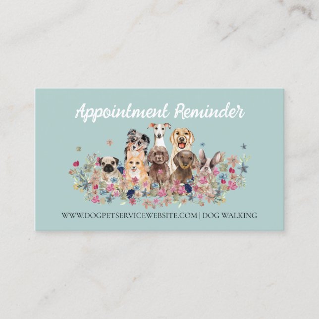Dog Groomer Pet Care Veterinarian Appointment Business Card (Front)