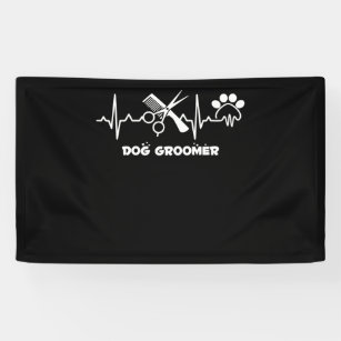 Dog Groomer Pet Grooming Heartbeat Pet Lover Banner