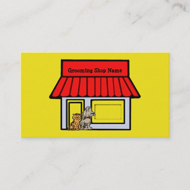 Dog Groomer Pet Products & Services Business Card (Front)