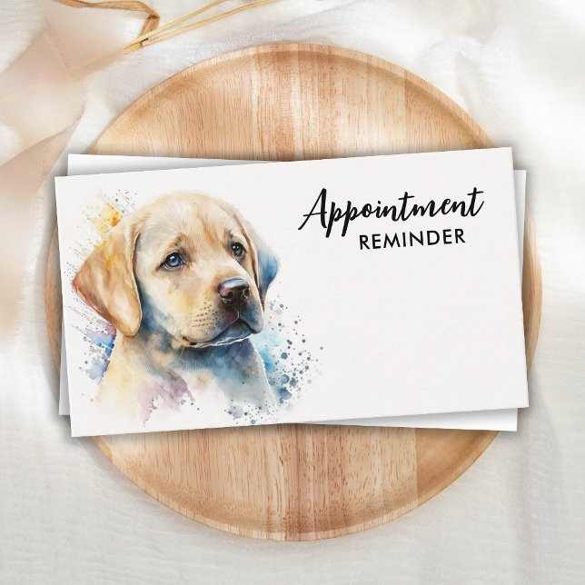 Dog Groomer Pet Sitter Yellow Labrador Cute Puppy Appointment Card (Creator Uploaded)