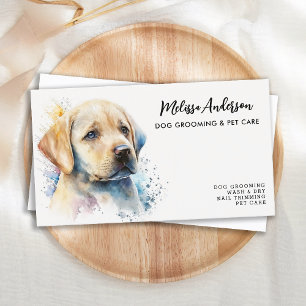 Dog Groomer Pet Sitter Yellow Labrador Cute Puppy Business Card