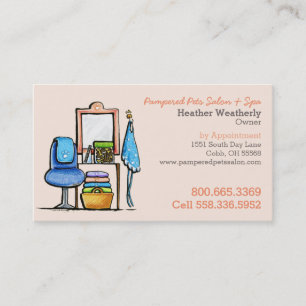 Dog Groomer Pet Spa Chair Waiting Business Card
