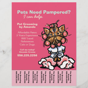 Dog Groomer Pet Spa Yorkie Curlers Tear Sheet