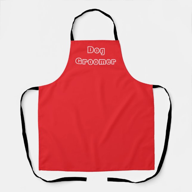 Dog Groomer Pet Vet Owner Red  Apron (Front)
