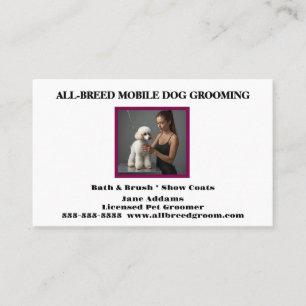 Dog Groomer Photo Pet Groomer Dog Walker Boarding Business Card