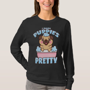 Dog Groomer Pug Dog Puppy Bathtub Dog Salon T-Shirt