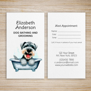Dog Groomer Schnauzer Appointment Business Card