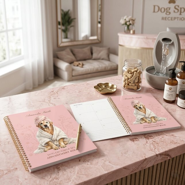 Dog Groomer Spa Personalised Appoitment Notebook Planner (Creator Uploaded)