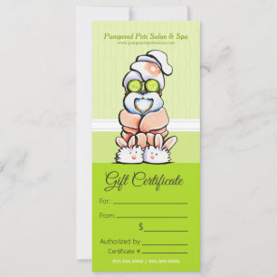 Dog Groomer Spa Shih Tzu Cucumber Gift Certificate