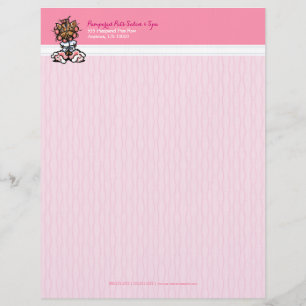 Dog Groomer Spa Yorkie Pink Letterhead Template