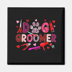Dog Groomer Tools Valentines Day Leopard Cute Hear Magnet