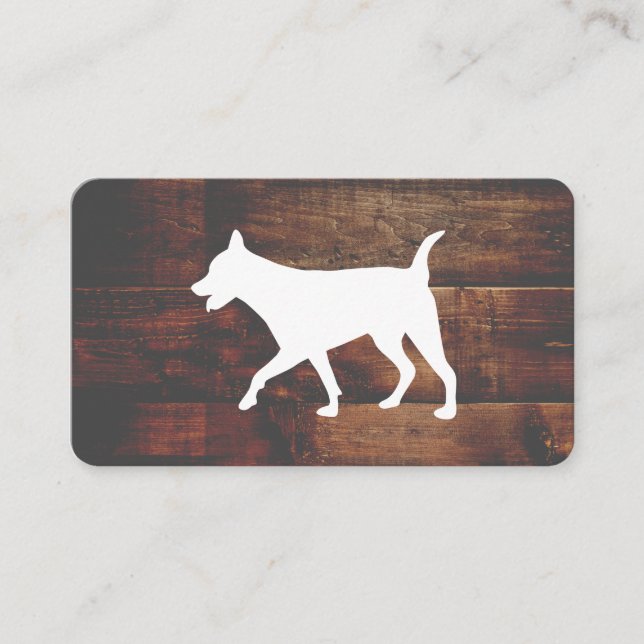Dog Groomer | Trainer | Animal | Wood Business Card (Front)