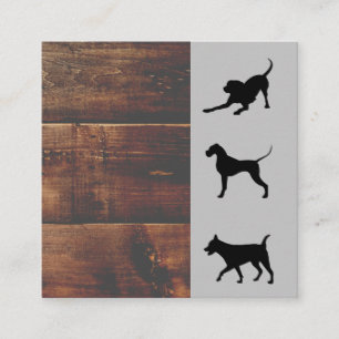 Dog Groomer Trainer Dog Lover Wood Square Business Card