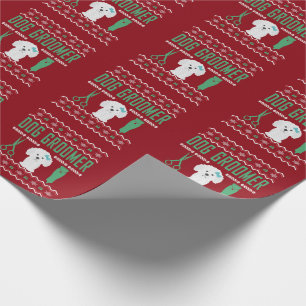 Dog Groomer Ugly Christmas Sweater Wrapping Paper
