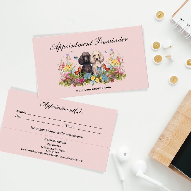 Dog Groomer Veterinarian Dog Care Appointment  Business Card (Creator Uploaded)