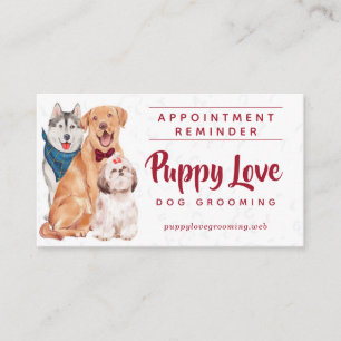 Dog Groomer Walker Sitter Appointment Reminder Business Card