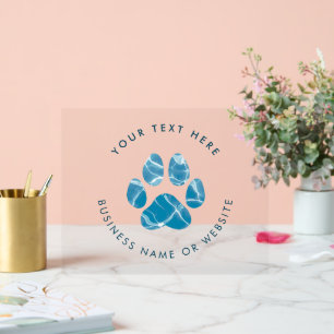 Dog Groomer Wash Water Paws Prints Promotional Acrylic Sign