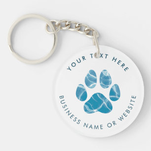 Dog Groomer Wash Water Paws Prints Promotional Key Ring
