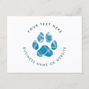 Dog Groomer Wash Water Paws Prints Promotional Postcard