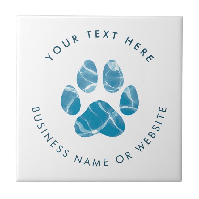 Dog Groomer Wash Water Paws Prints Promotional Tile (Front)