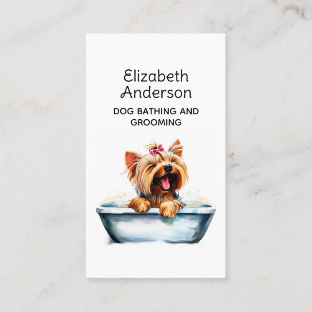 Dog Groomer Yorkie Business Card (Front)