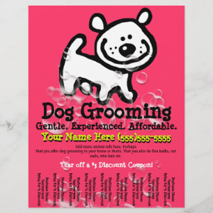 Dog Grooming.Advertising Pet Service. Flyer