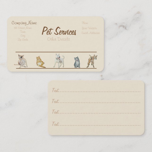 dog Grooming and pet care services appointment (Front/Back)