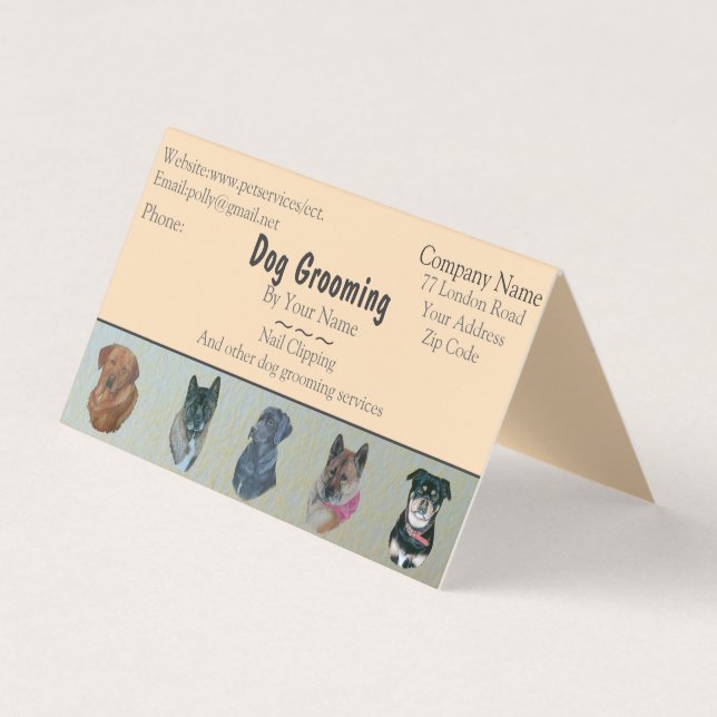 dog Grooming and pet care services appointment Business Card (Front)