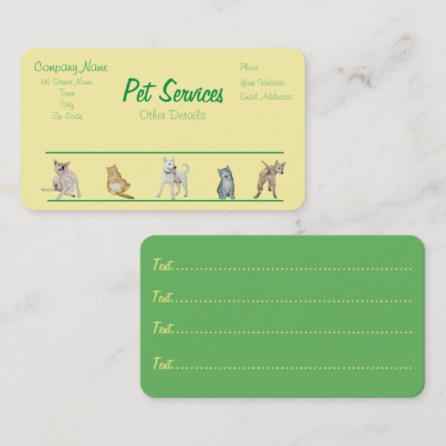 dog Grooming and pet care services appointment Card (Front/Back)