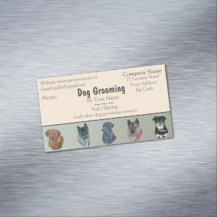 dog Grooming and pet care services appointment Magnetic Business Card