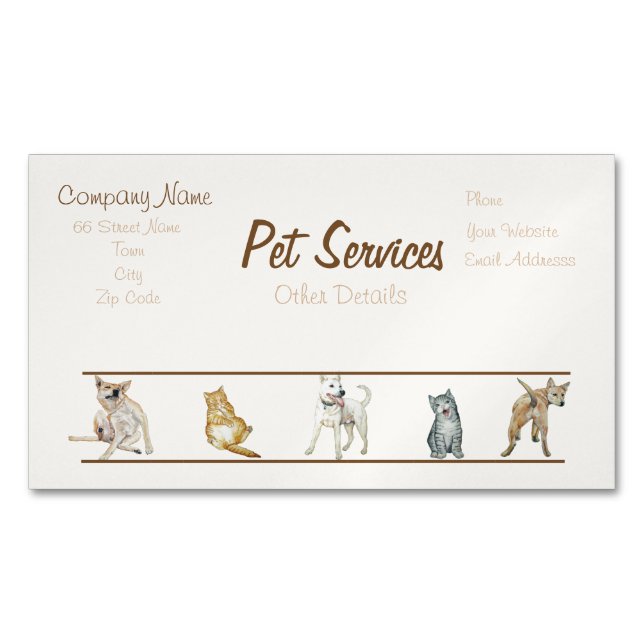 dog Grooming and pet care services Business Card (Front)