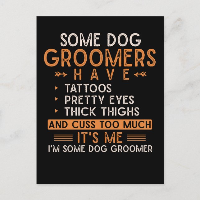 Dog Grooming Animal Tattooed Dog Groomer Postcard (Front)