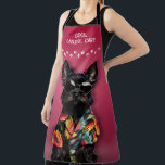 Dog Grooming Apron<br><div class="desc">A cute black miniature schnauzer on hot pink accented with paw prints,  this dog grooming apron is fun for your business and employees.</div>