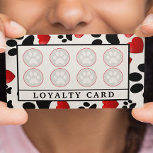 Dog Grooming Boutique Paw Print Loyalty Card