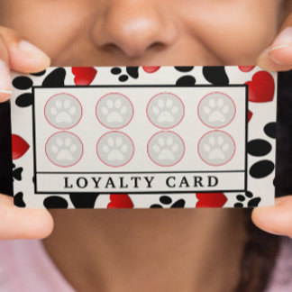 Dog Grooming Boutique Paw Print Loyalty Card