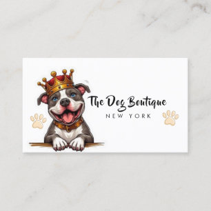 Dog grooming boutique pet sitter cute puppy script business card