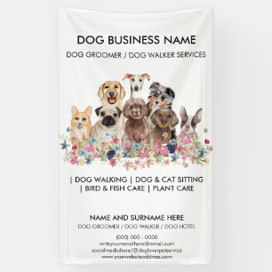 Dog grooming boutique pet sitter walker business banner