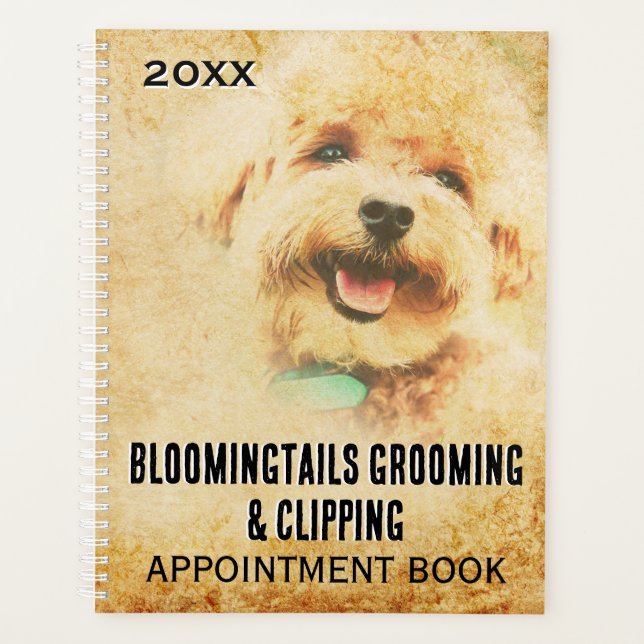 Dog Grooming Business Appointment Book  Planner (Front)