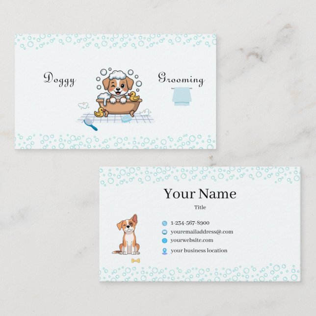 Dog Grooming Business Card (Front/Back)