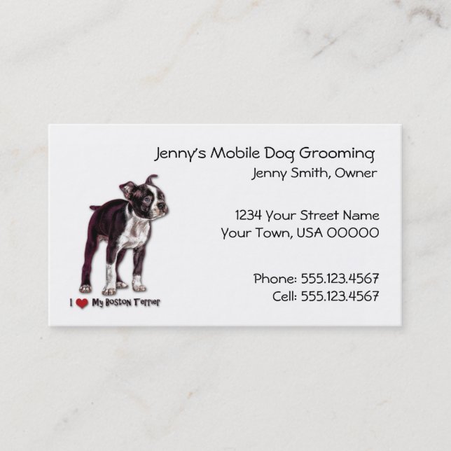 Dog Grooming Business Card (Front)