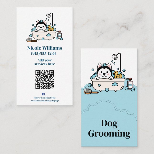 Dog Grooming Business Card (Front/Back)
