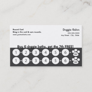 Dog Grooming Business Card Loyalty Card