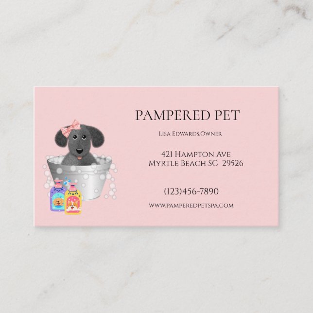 Dog Grooming Business Cards (Front)