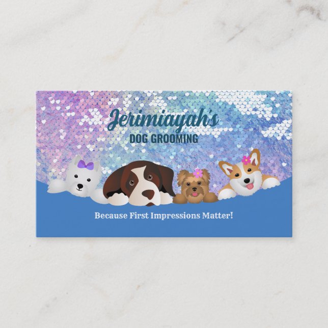 Dog Grooming Business Cards (Front)