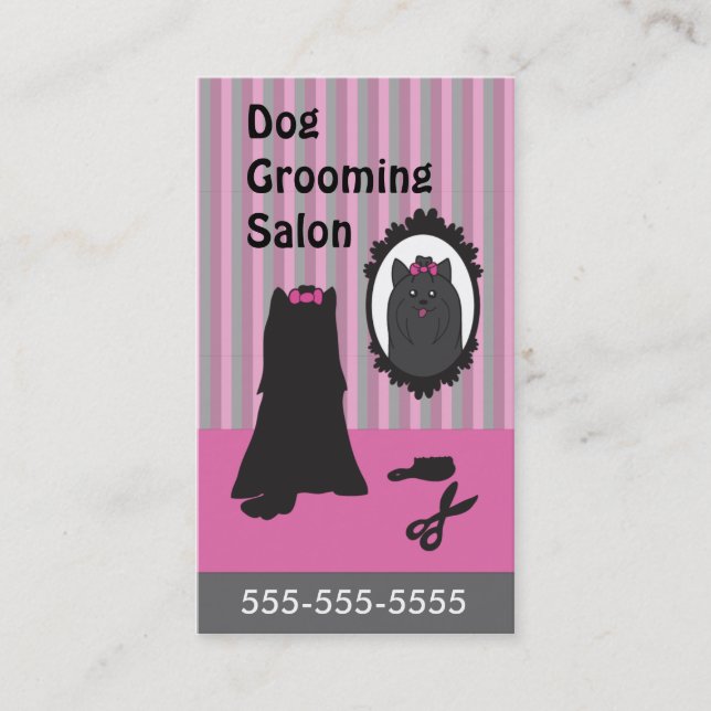 Dog Grooming Business Cards - Personalizable (Front)