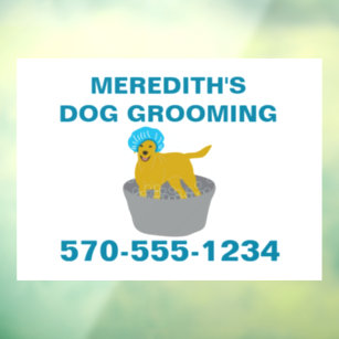 Dog Grooming Business Dog Groomers Promotional  Window Cling