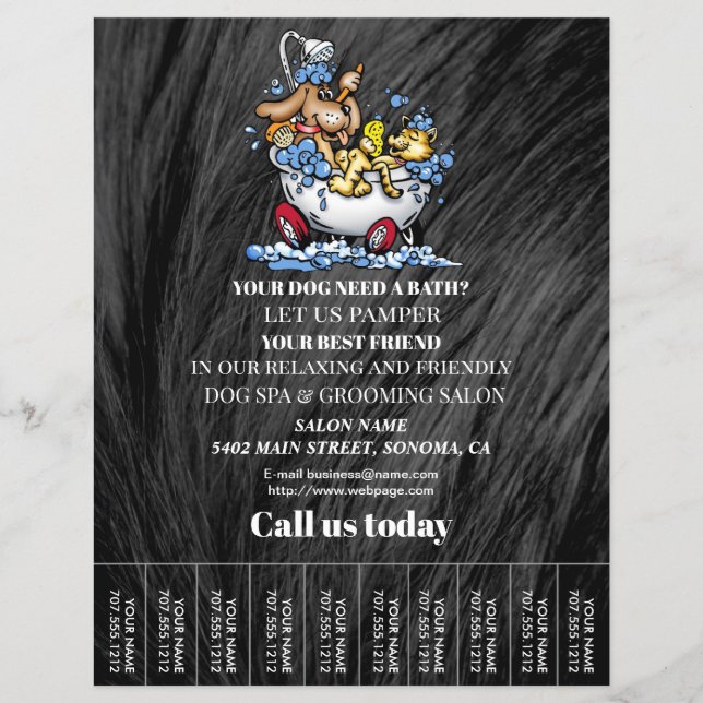 Dog grooming business personalised flyer (Front)
