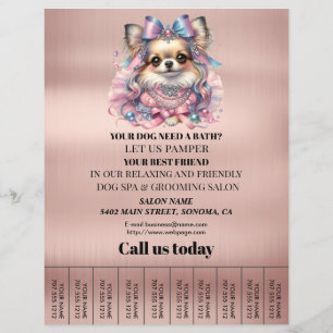 Dog grooming business personalised flyer