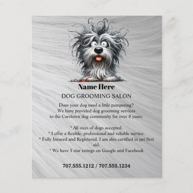 Dog grooming business personalised flyer (Front)